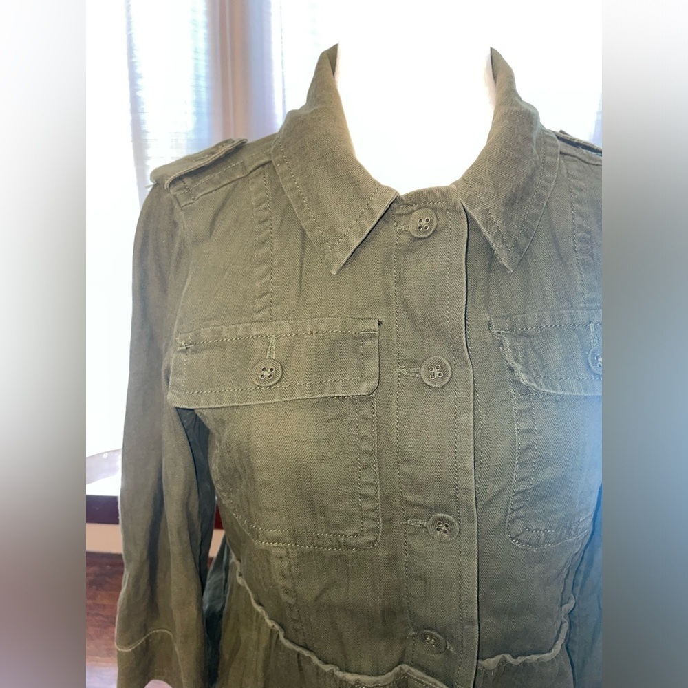 Loft | Hunter Green Military Jacket | XS - Picture 5 of 8